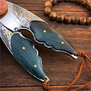 The green snapper damascus pocket knife 12 CM-Romance of Men